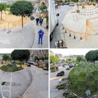 Anamorphose végétale 3D sur le parvis de l’Hôtel de Ville de Paris