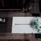 Un passage piéton vert pour vanter les avantages de la marche à pied