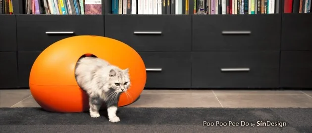 SinDesign - La litiere pour chat dans le salon