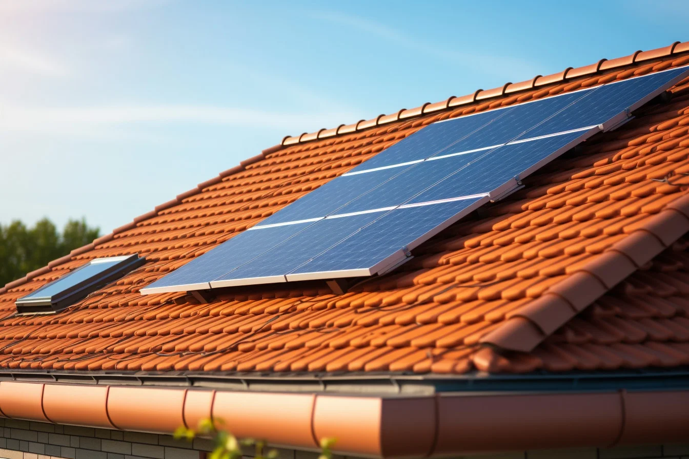 panneaux solaires sur le toit d'une maison