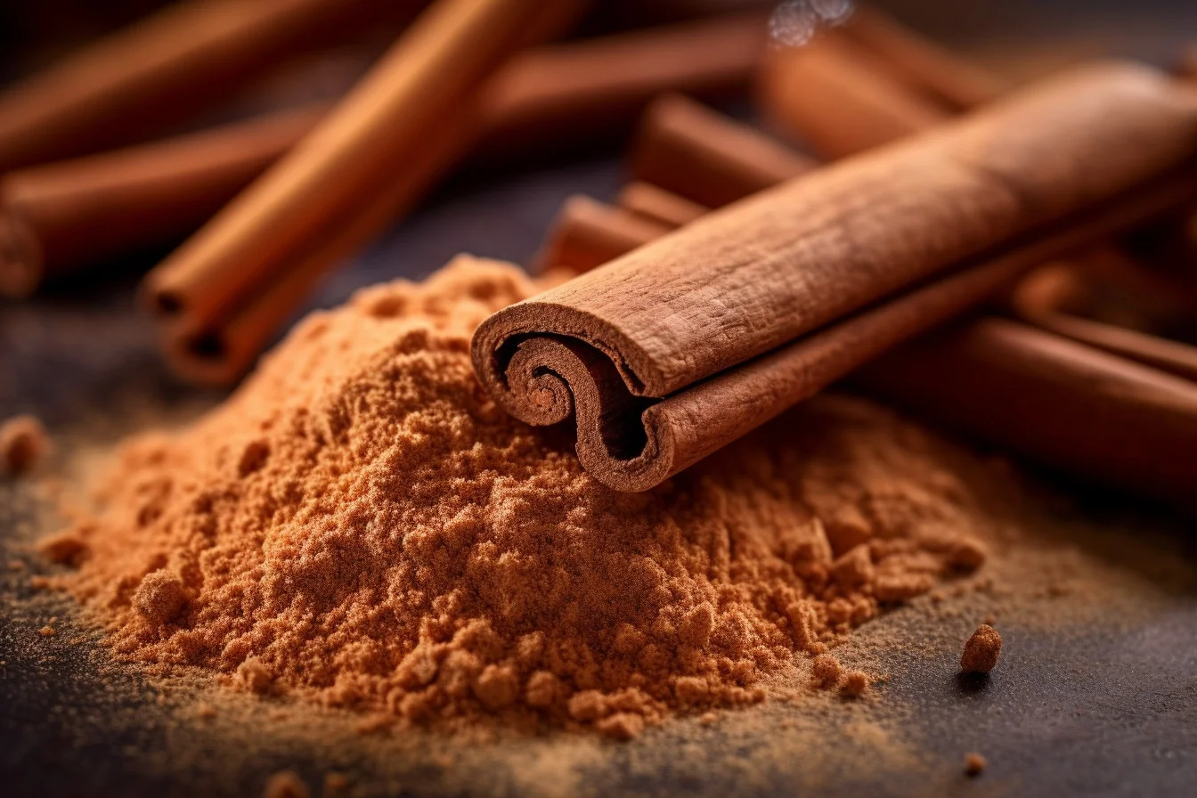 bâtons et poudre de cannelle