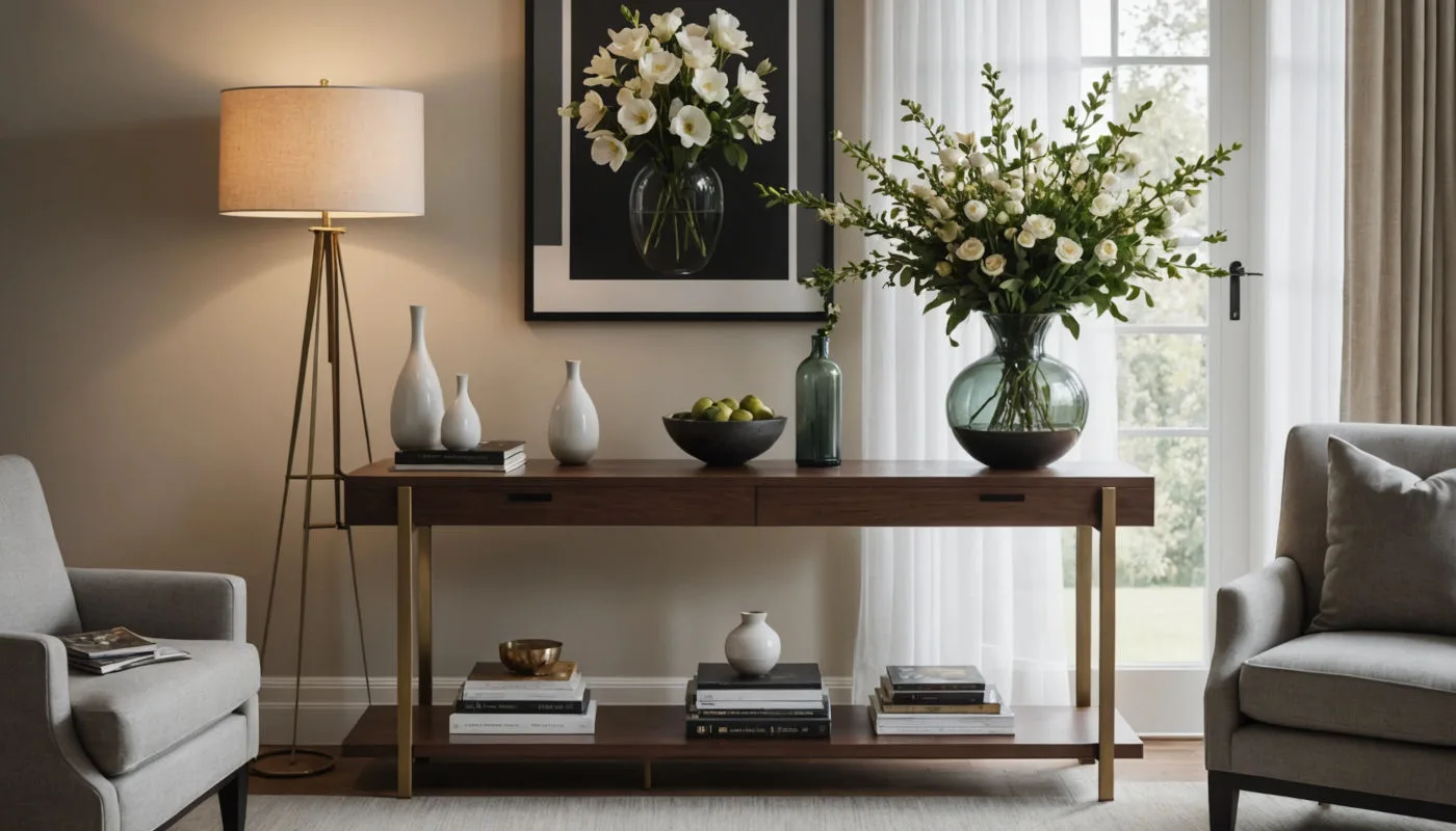 table console dans un salon