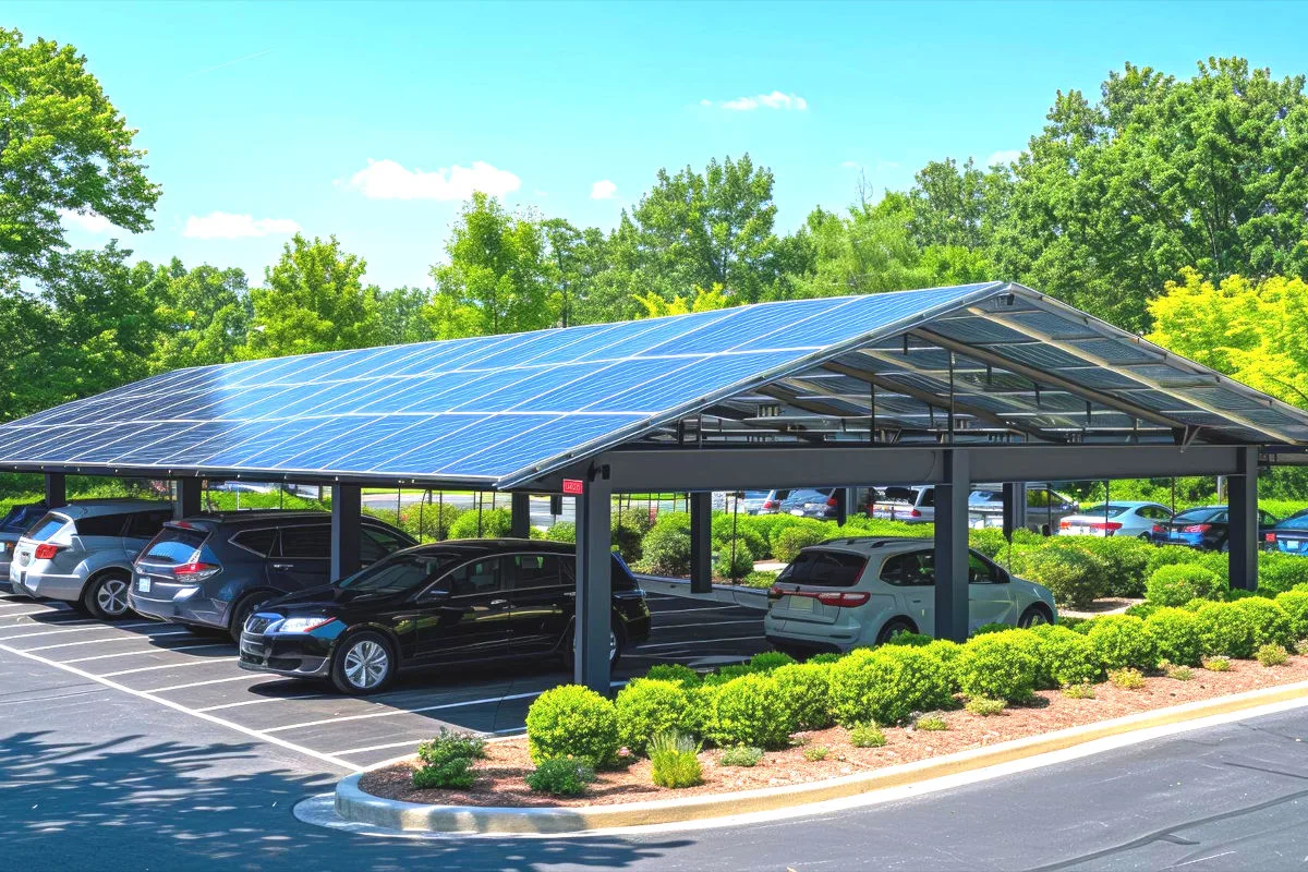 ombrière solaire sur un parking
